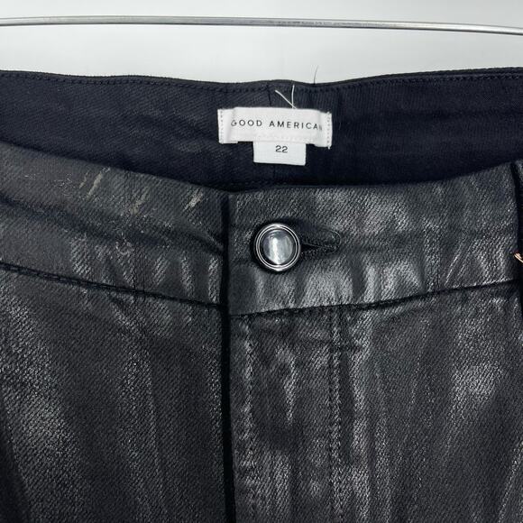 Good American Good Classic Coated Black Jeans Women's Size 22 NWT - Picture 5 of 7